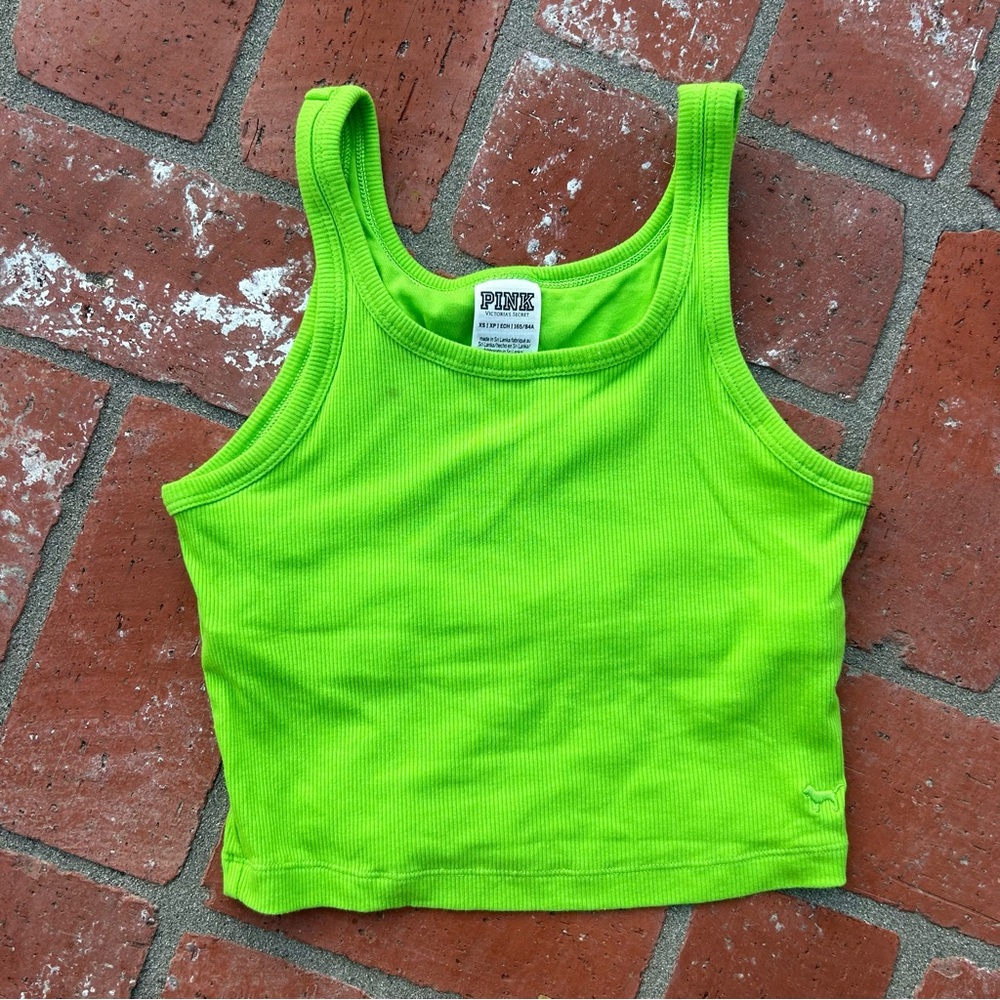 NWOT PINK Neon Green Tank Top